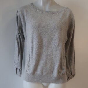 Womens Label + Thread Blue Off-White Melange Pure Cashmere Pullover Sweater S